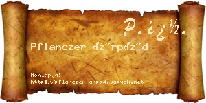Pflanczer Árpád névjegykártya